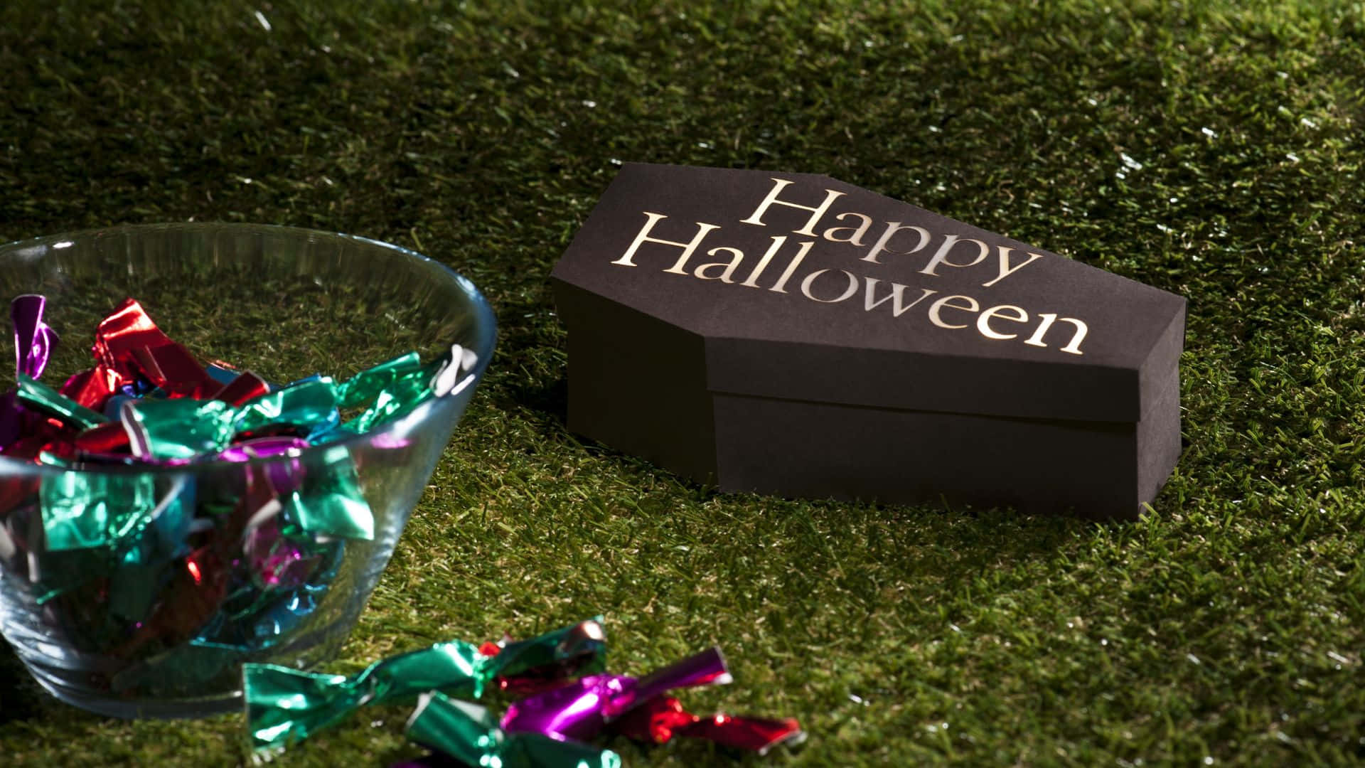 Halloween Coffins, black coffin-shaped box, Happy Halloween, Full HD Desktop Wallpaper