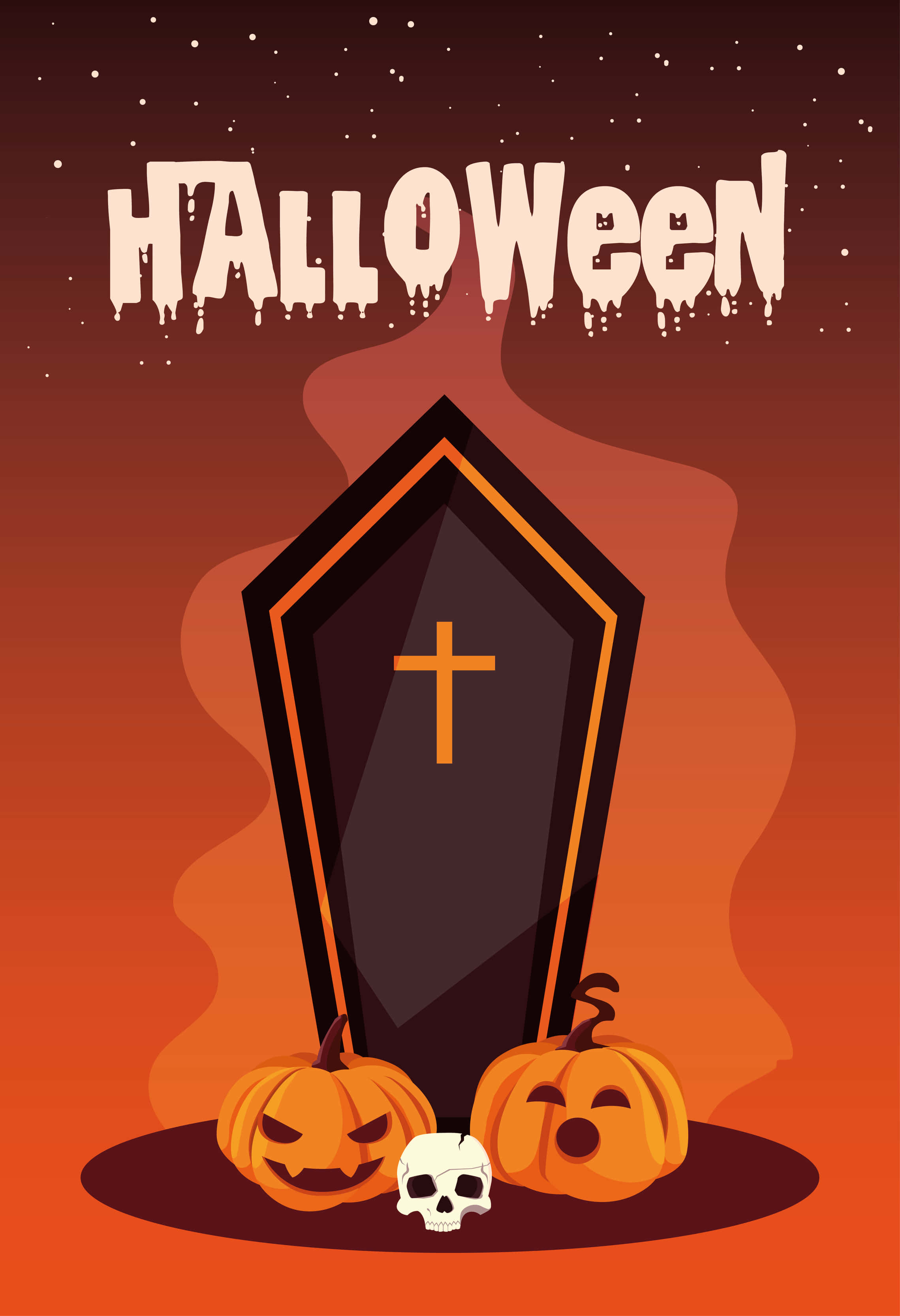 Halloween Coffins, black coffin, cross, 2K Phone Wallpaper