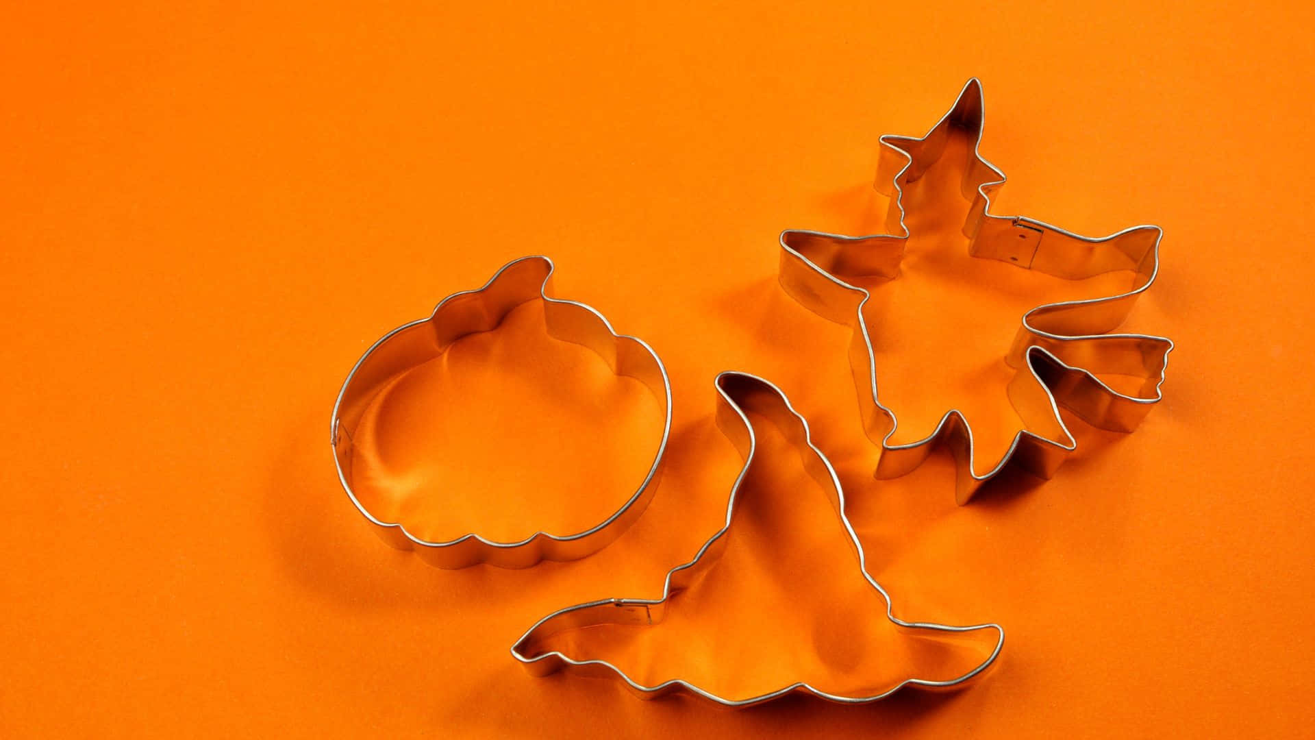 Halloween cookie cutters, pumpkin, witch hat, Full HD Desktop Wallpaper