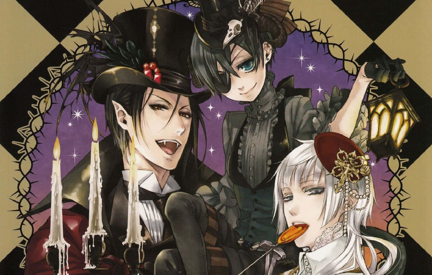 vampire costumes, anime characters, gothic attire, HD Desktop Wallpaper