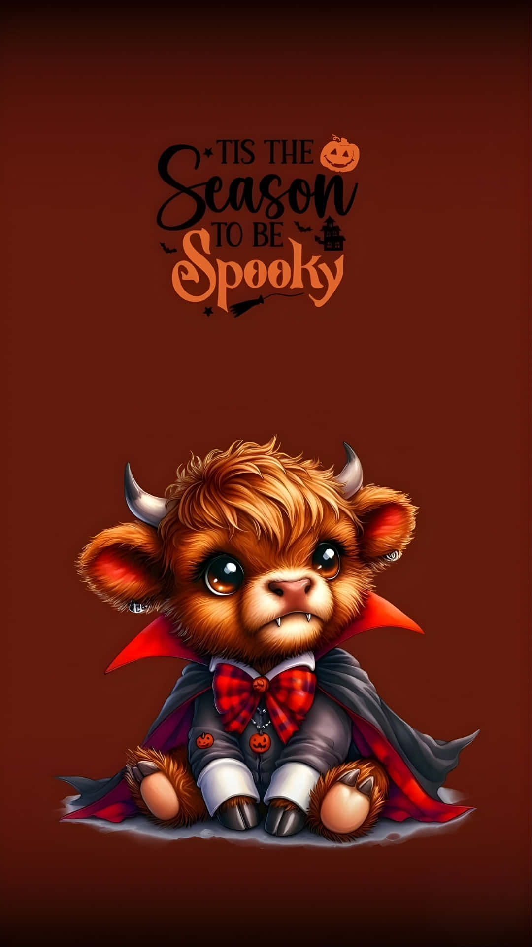 Halloween Cow, vampire, red cape, Full HD Phone Wallpaper