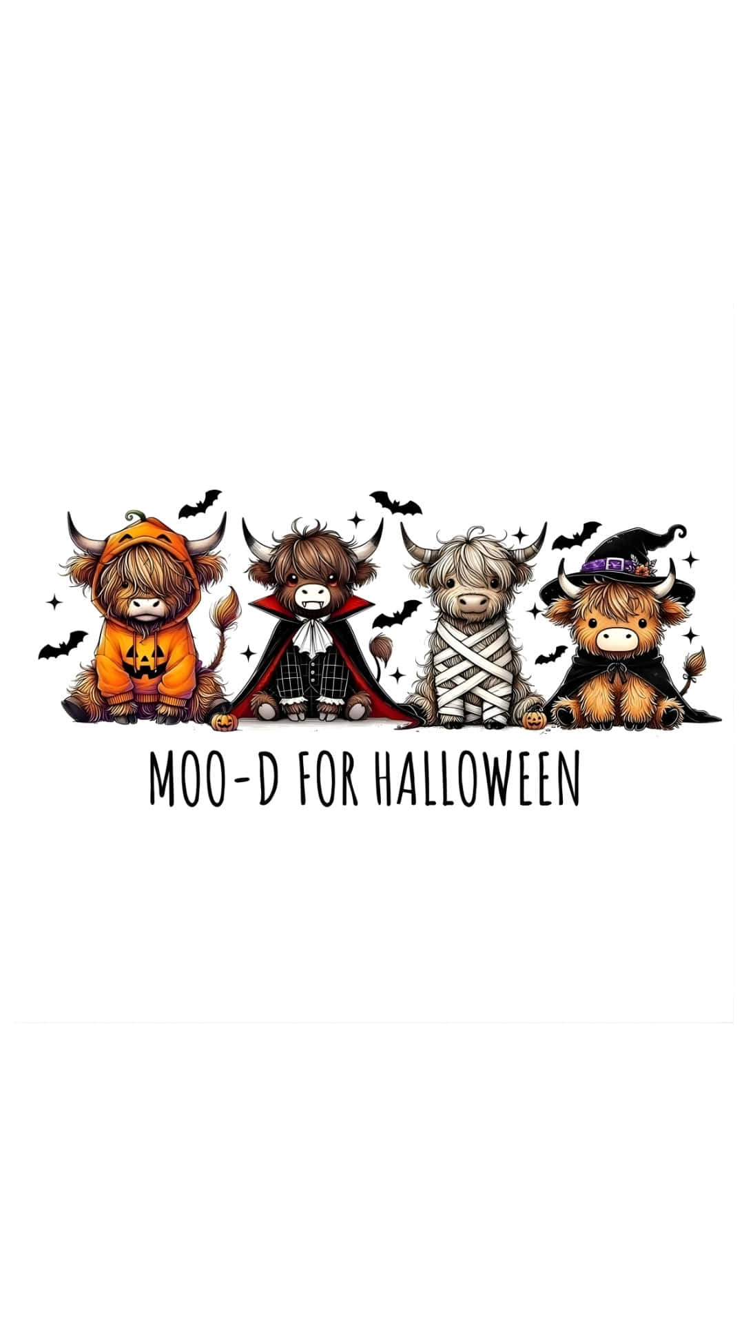 Halloween Cow, cartoon Highland cows, Halloween characters, Full HD Phone Wallpaper