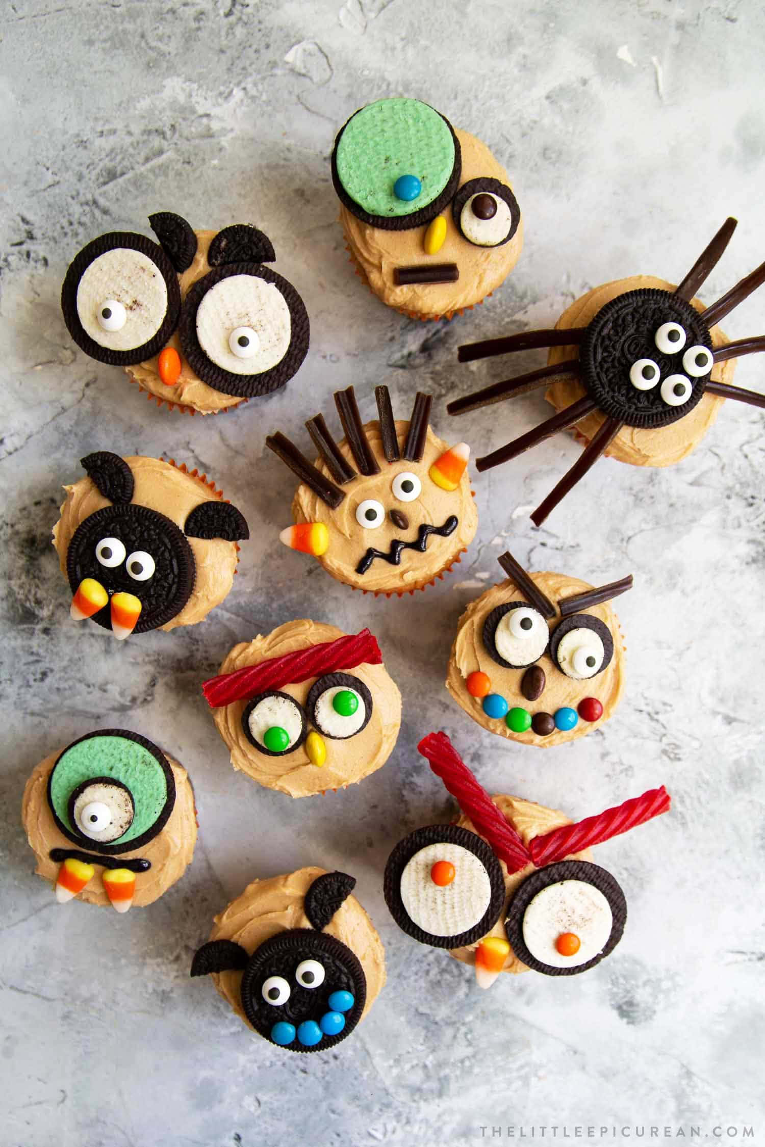 Halloween Cupcakes, Oreo cookies, colorful candies, Full HD Phone Wallpaper