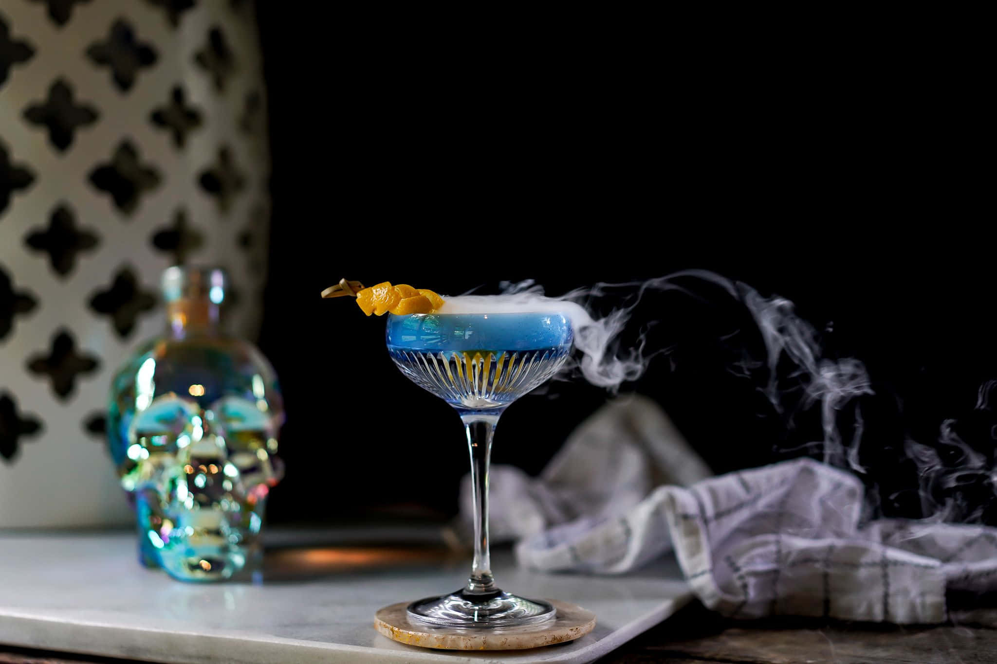spooky cocktails, blue cocktail, coupe glass, Full HD Desktop Wallpaper