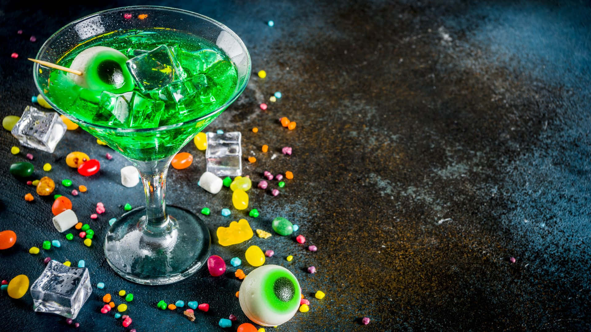 spooky cocktails, vibrant green cocktail, martini glass, Full HD Desktop Wallpaper