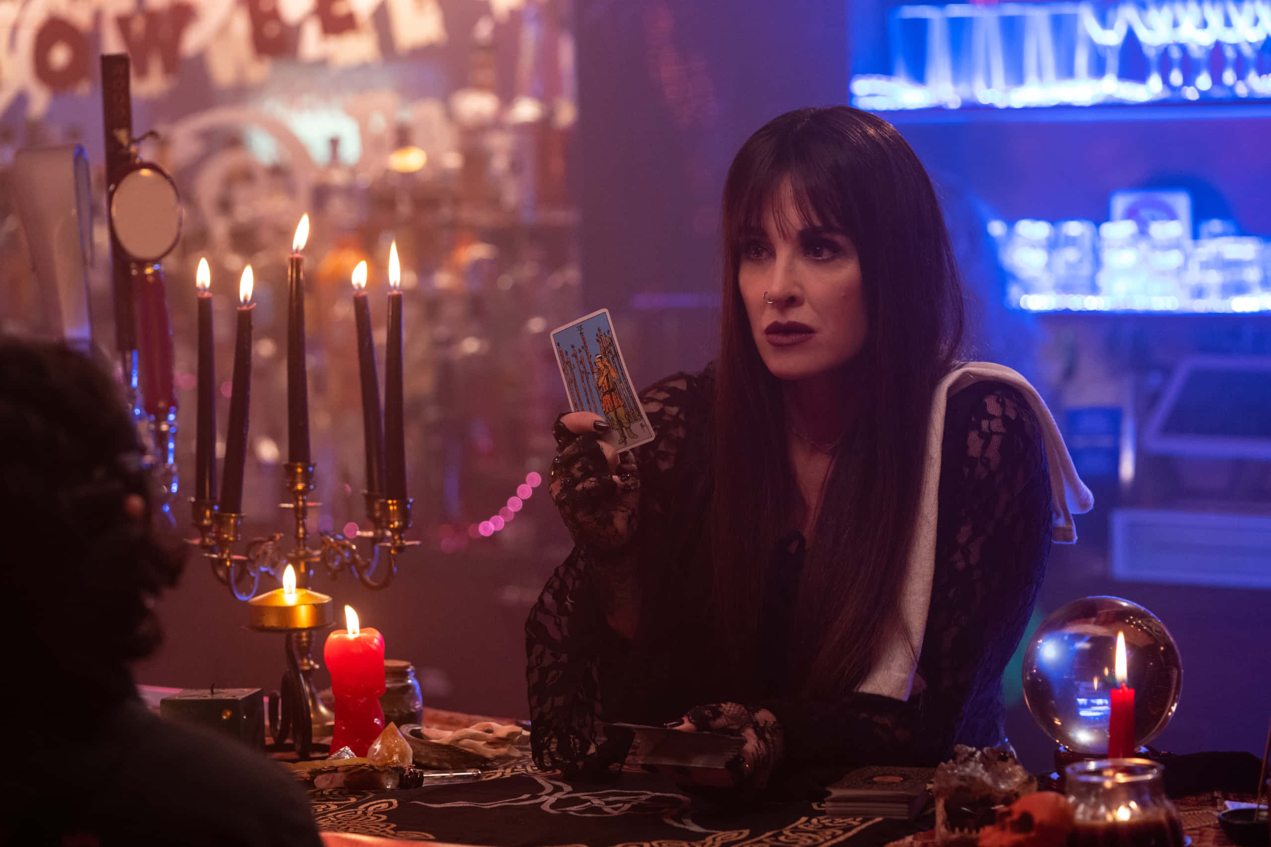 Halloween Ends, tarot card, flickering candlelight, 2K Desktop Wallpaper