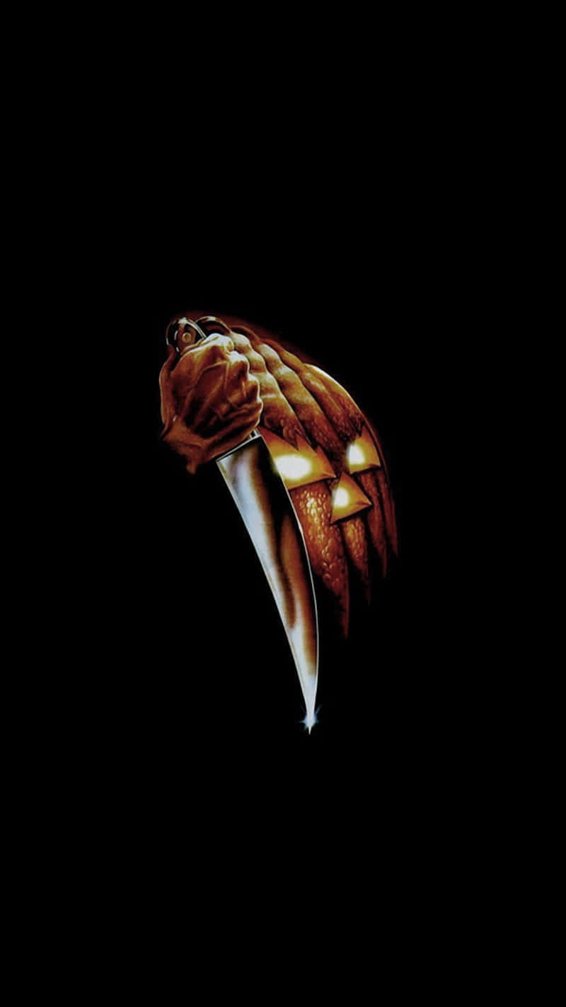 Halloween Ends, knife, jack-o-lantern eyes, HD Phone Wallpaper