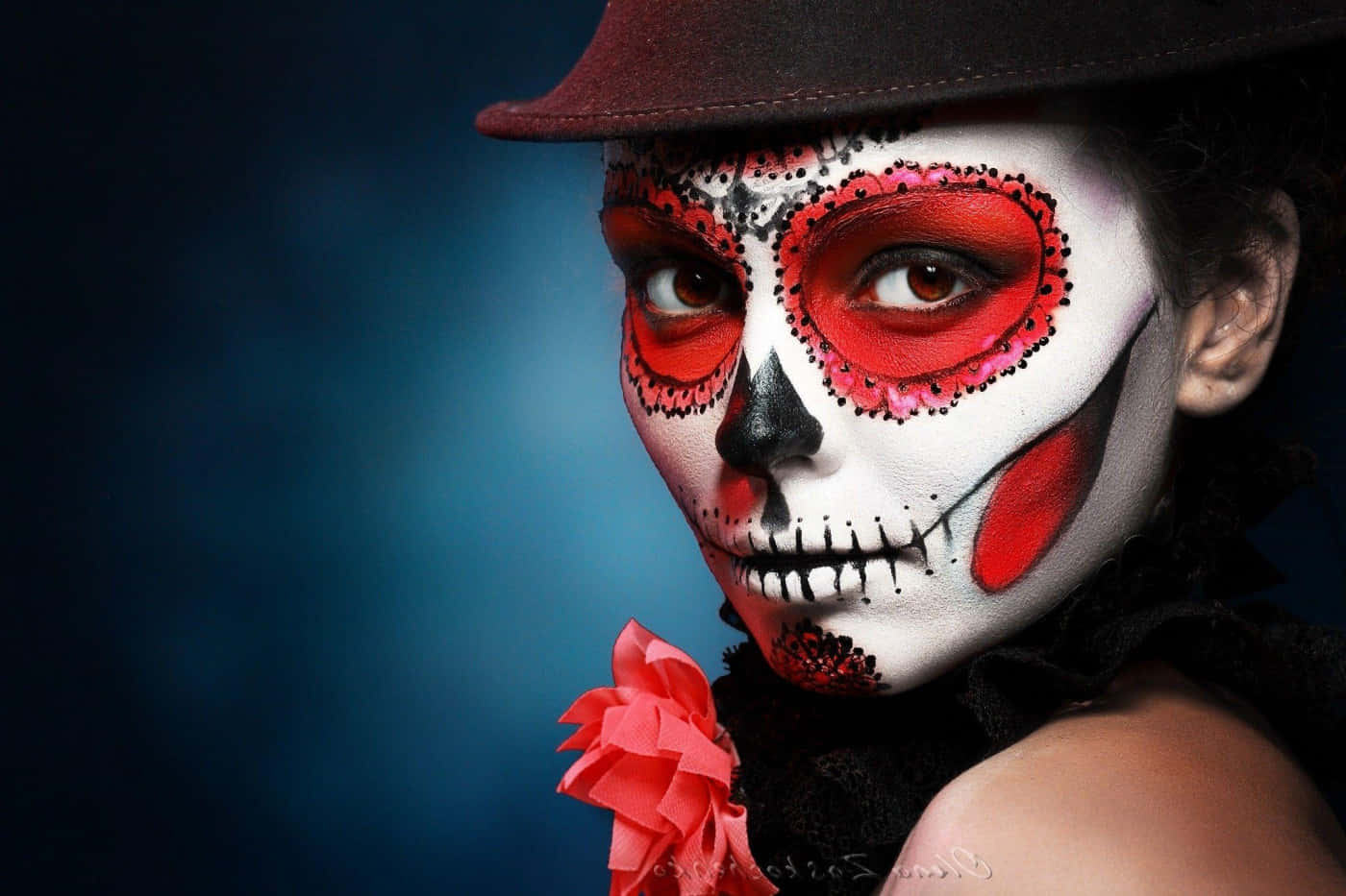 Witchy Hues, Mystic Halloween Face Paint, sugar skull makeup, HD Desktop Wallpaper