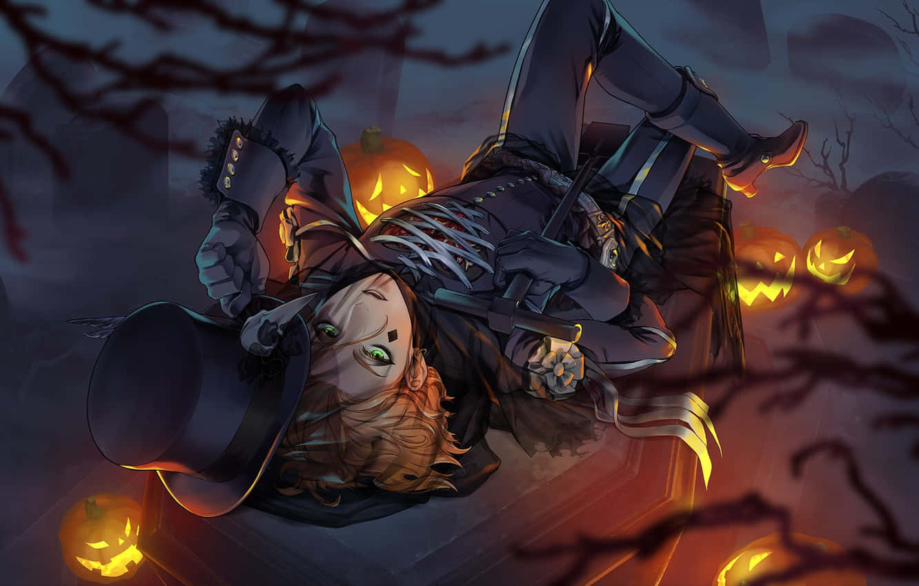 Halloween Games, blonde anime character, top hat, HD Desktop Wallpaper