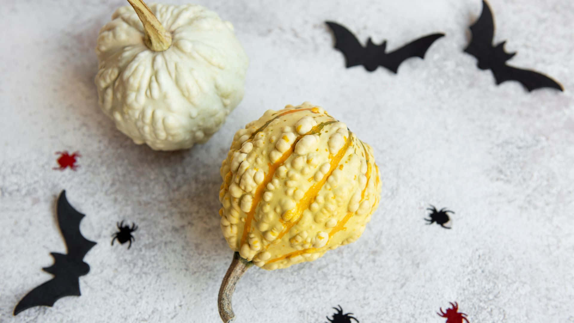 Halloween Crafts, pumpkins, white surface, Full HD Desktop Wallpaper