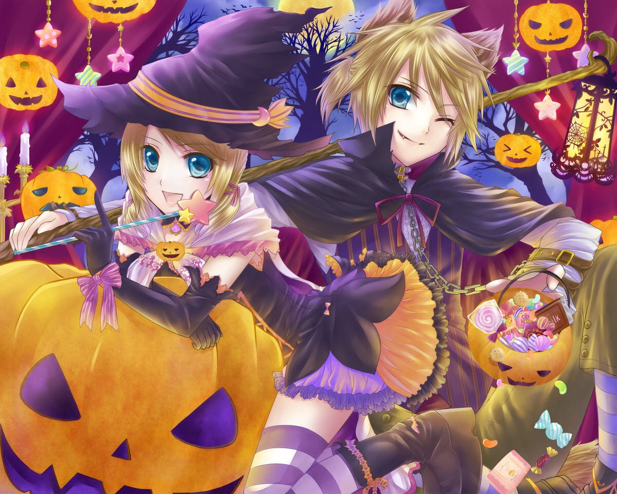 anime-style, witch, vampire, SD Desktop Wallpaper