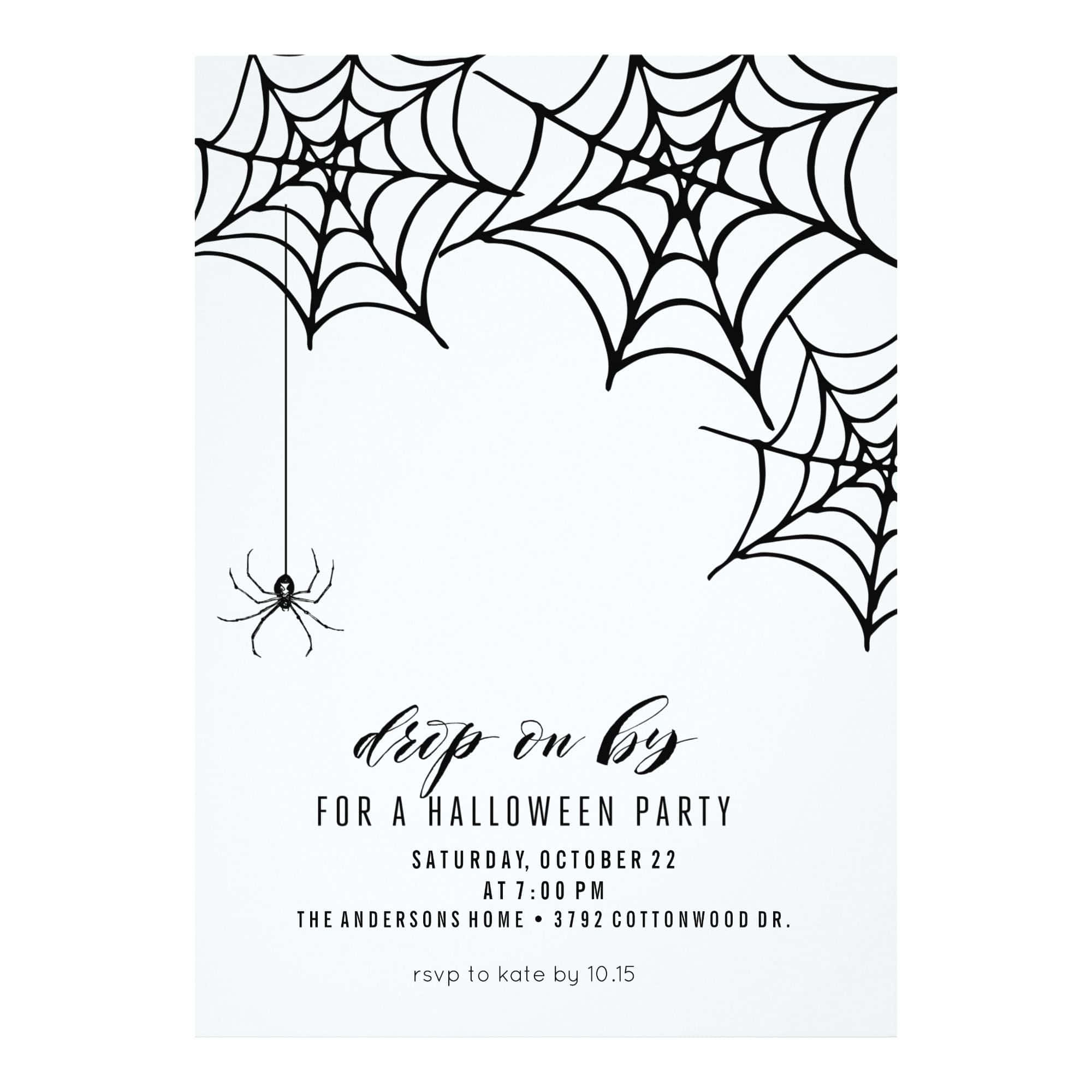 Halloween party invitation, black spiderwebs, spider, Full HD Desktop Wallpaper