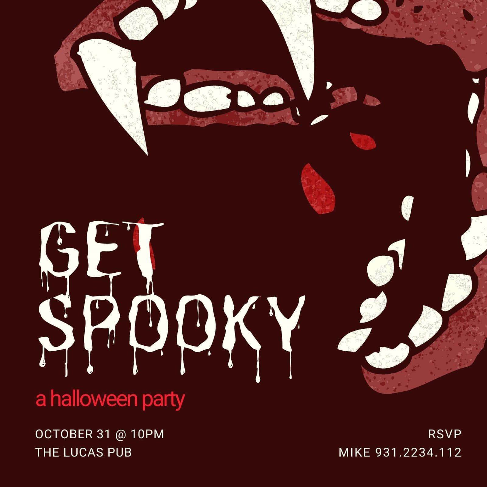Halloween Invitations, dripping white text, stylized vampire mouth with fangs, HD Desktop Wallpaper