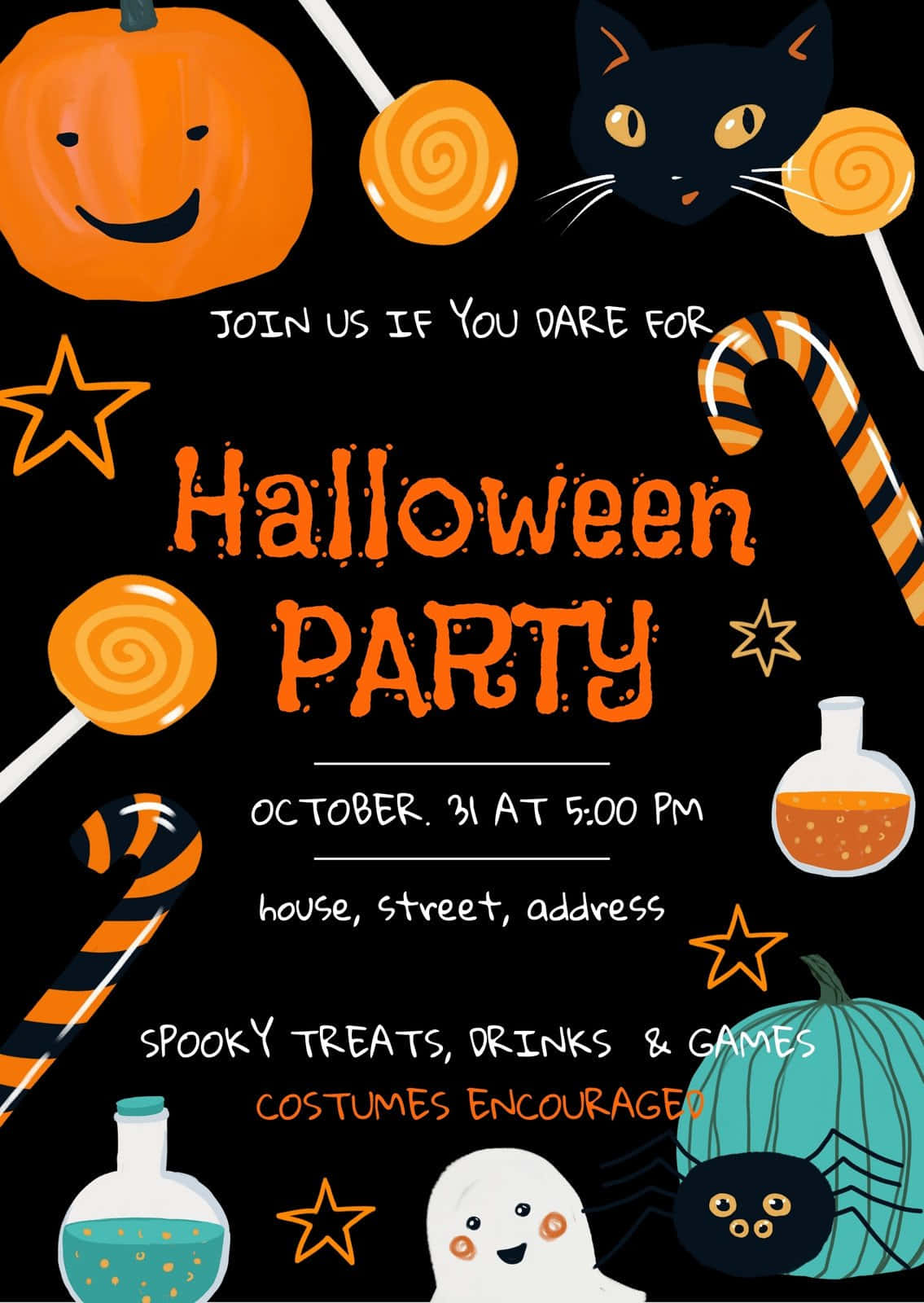 Halloween Invitations, spooky invitations, smiling pumpkins, HD Phone Wallpaper