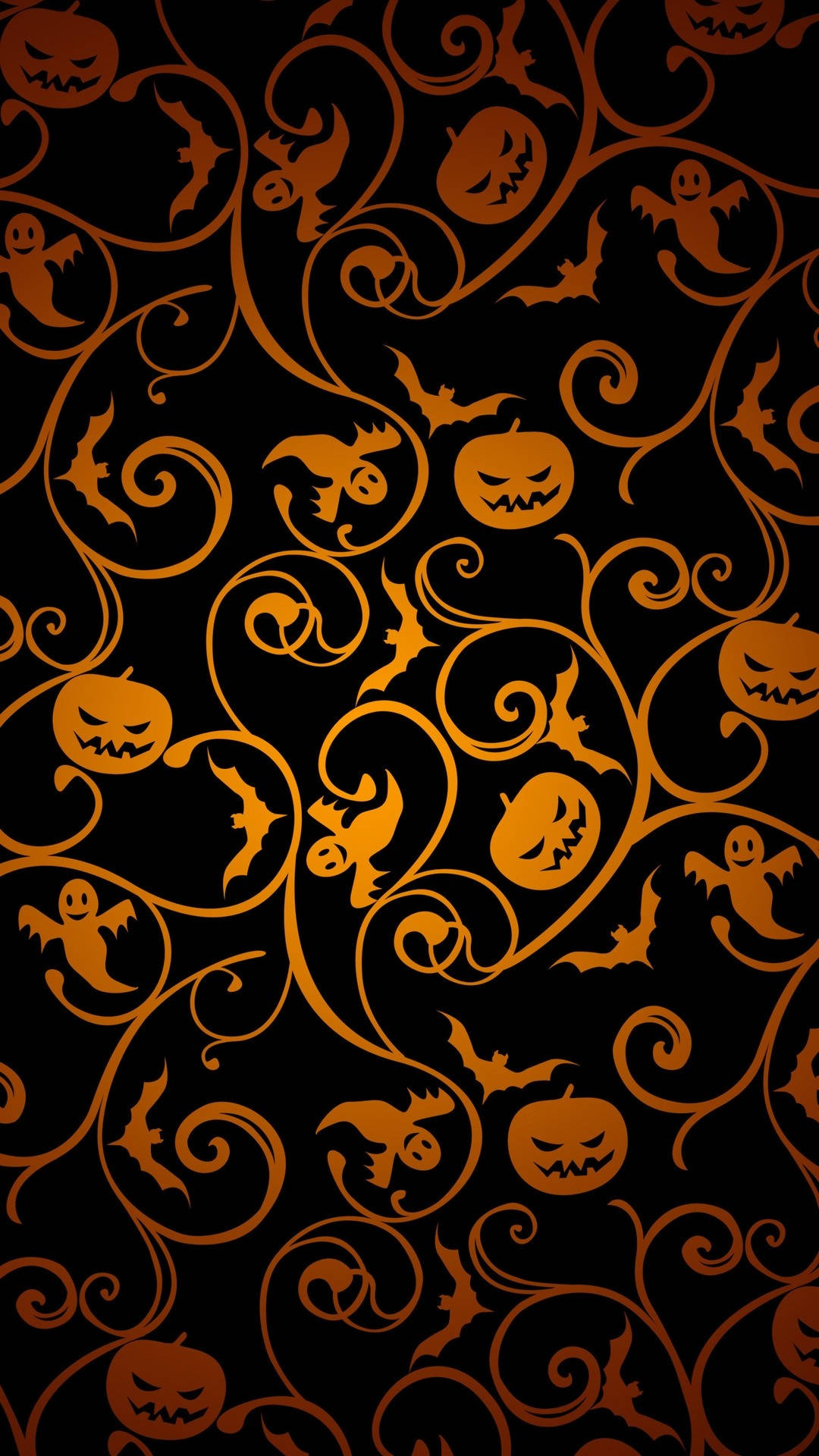 Halloween iPhone, pumpkins, bats, Full HD Phone Wallpaper