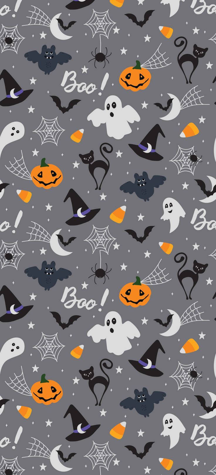 Halloween iPhone, gray, ghosts, HD Phone Wallpaper