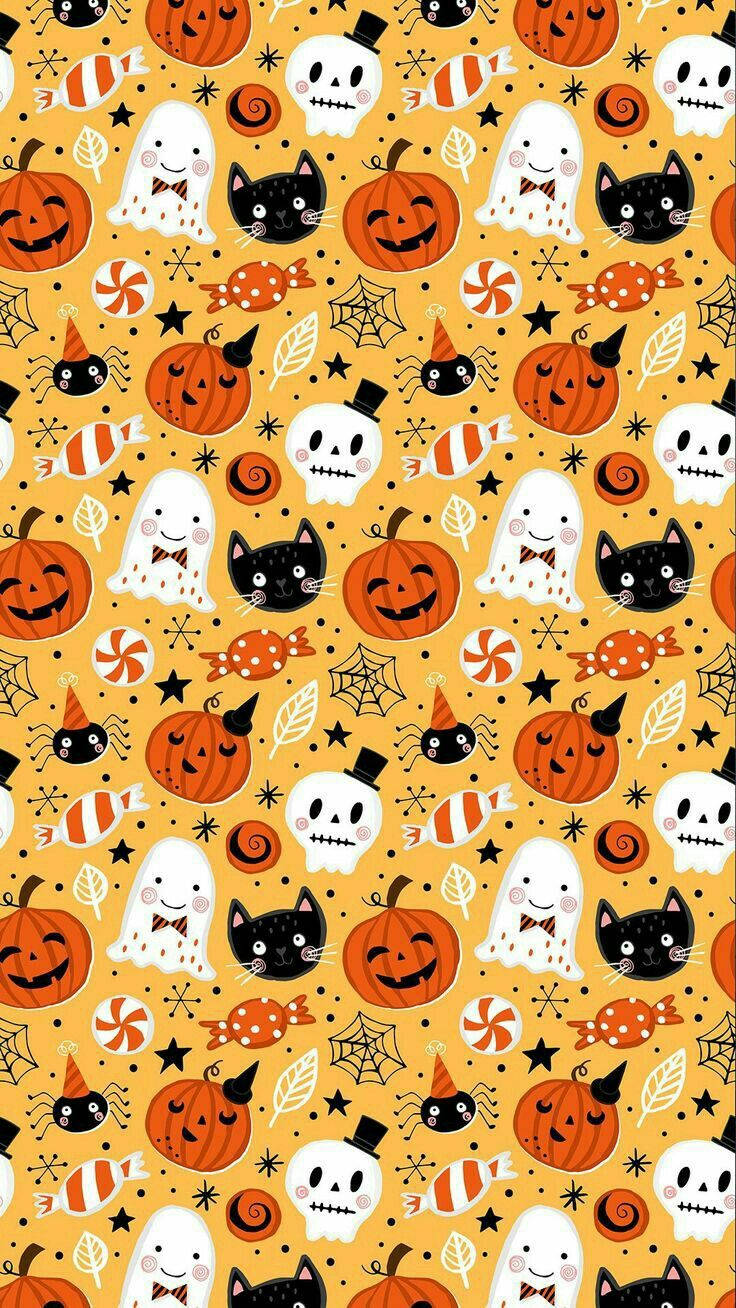 Halloween iPhone, pumpkins, ghosts, HD Phone Wallpaper