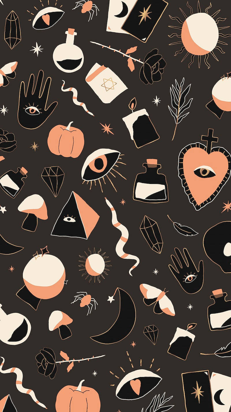 Halloween, eyes, crescent moons, HD Phone Wallpaper
