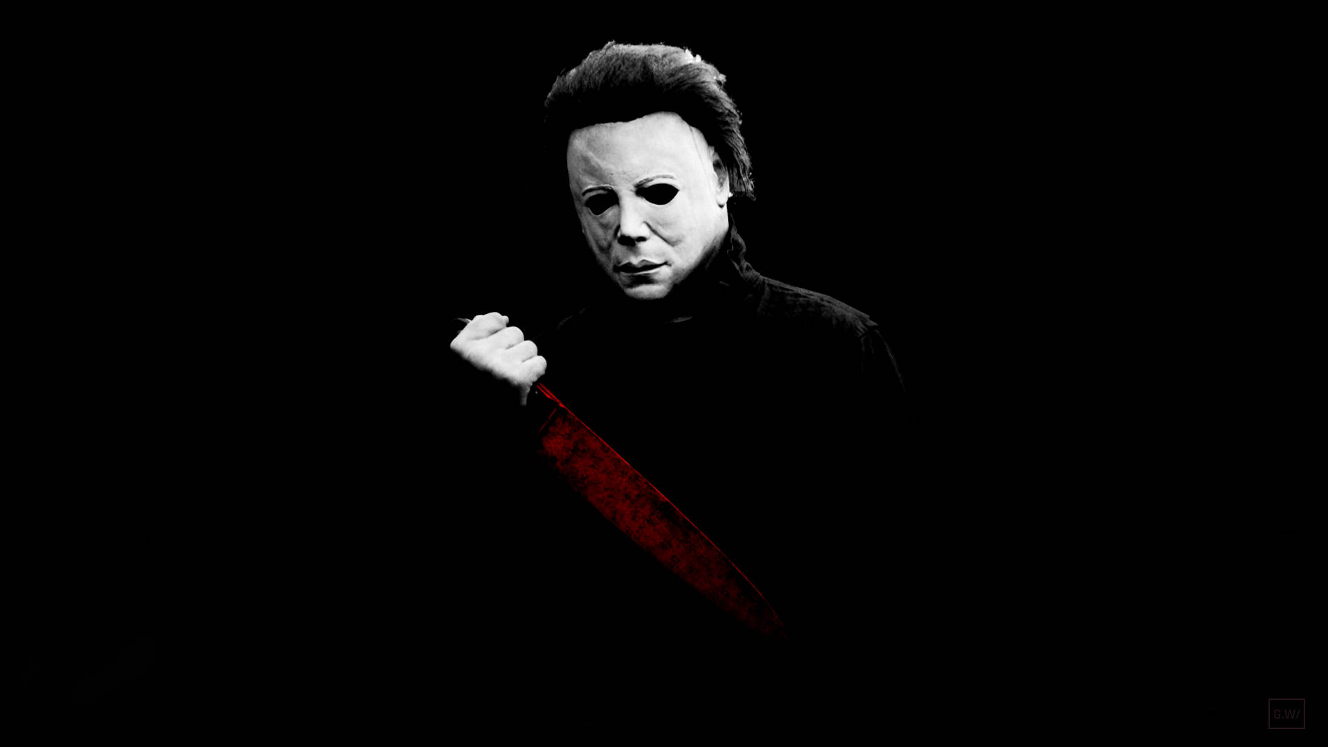 Halloween Kills, white mask, bloodied knife, Full HD Desktop Wallpaper