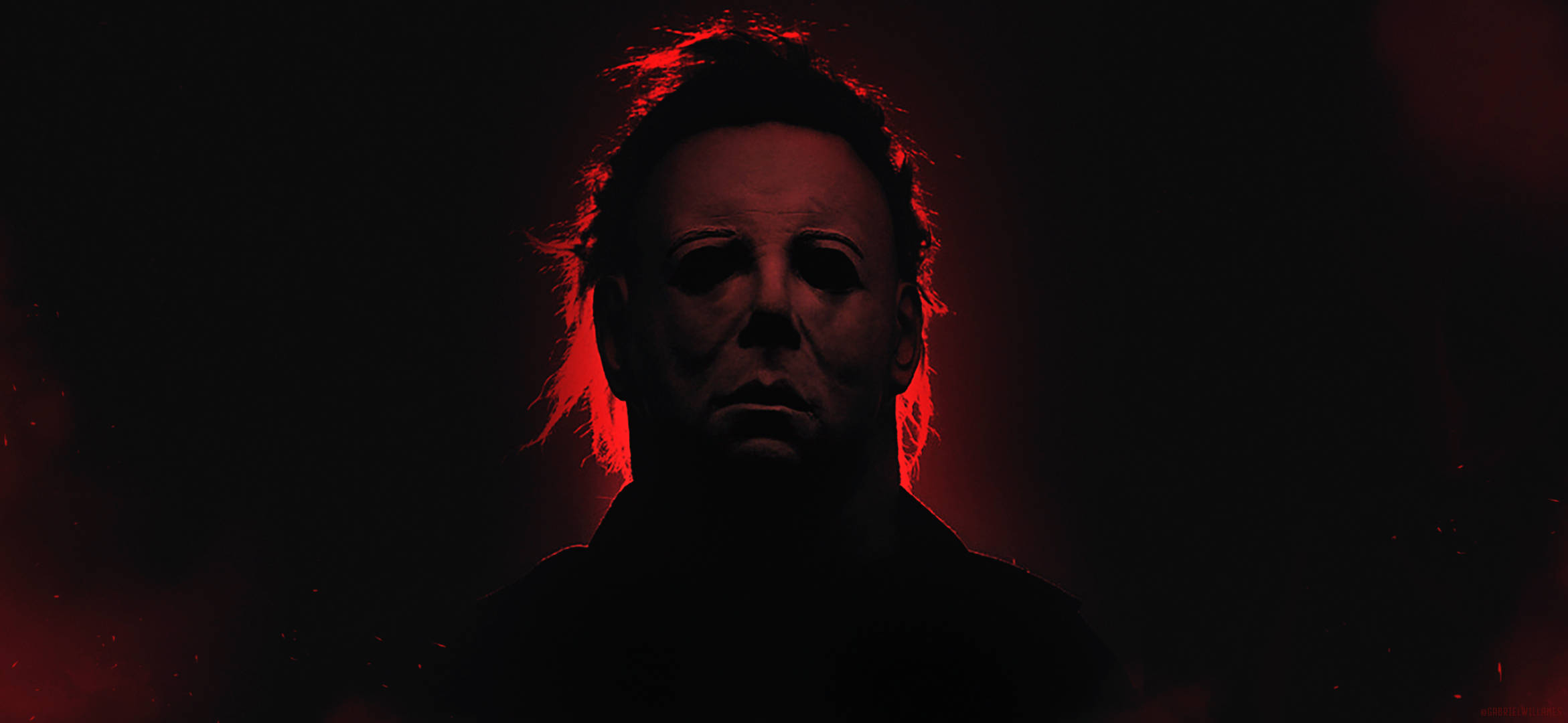 Halloween Kills, white mask, red light, Full HD Desktop Wallpaper