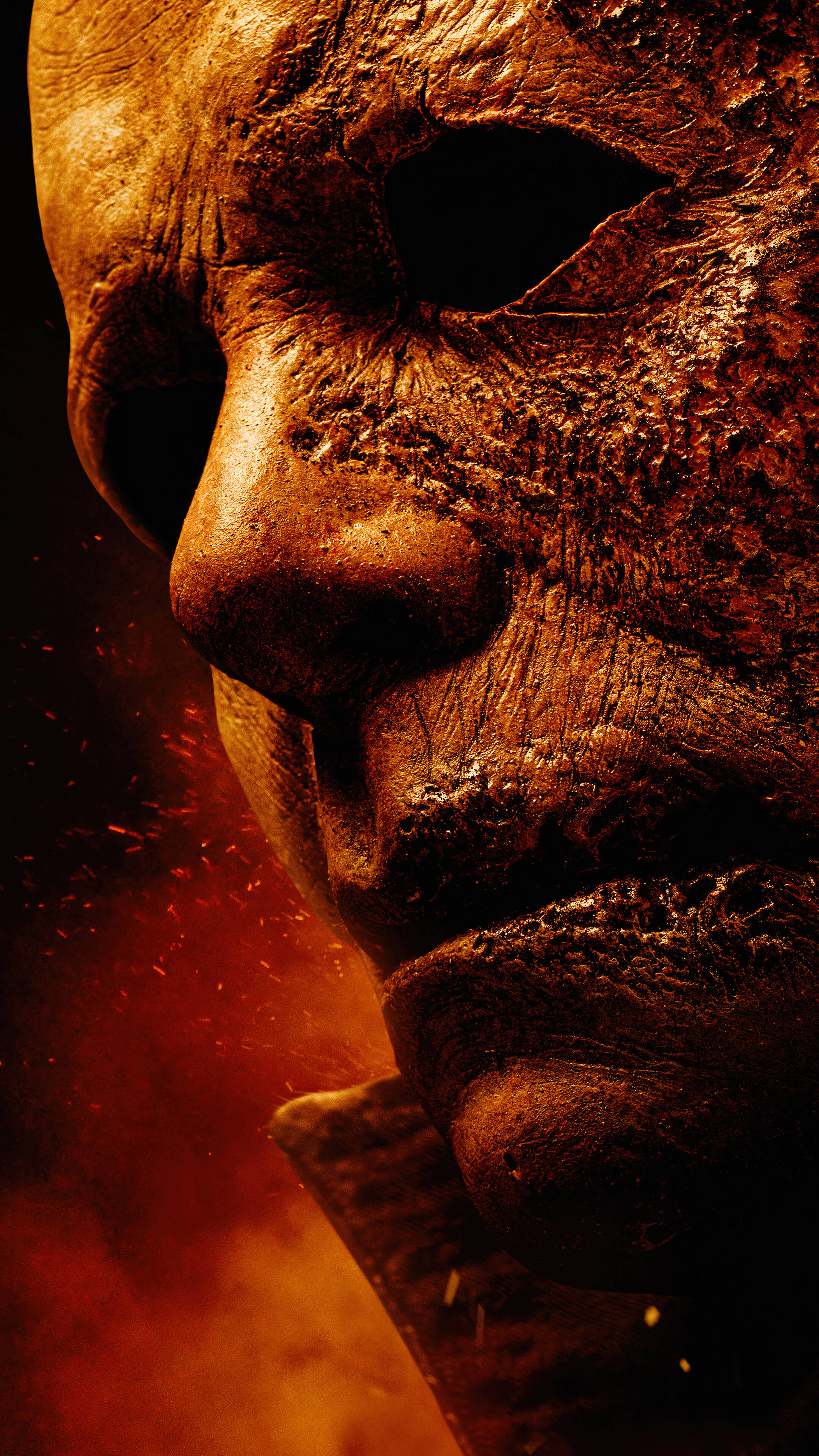 Halloween Kills, burnt mask, white mask, 4K Phone Wallpaper
