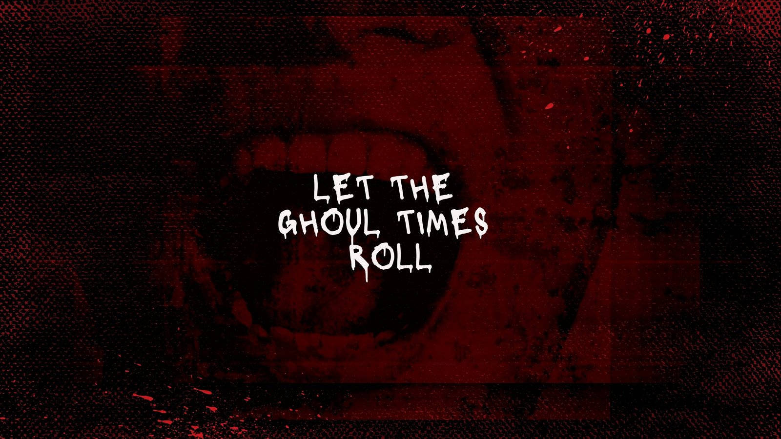 Red Halloween Grunge Ghoul Times, ghostly face, white graffiti-style text, HD Desktop Wallpaper