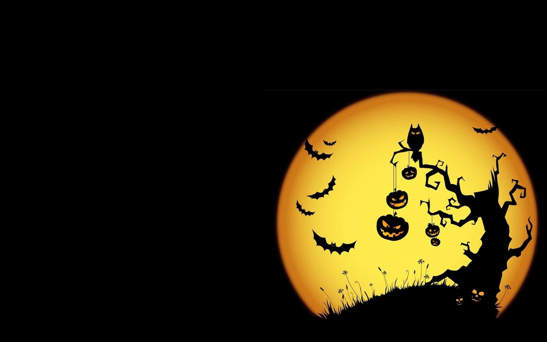 Halloween Macbook, Full Moon Halloween Macbook, glowing orange moon, Full HD Desktop Wallpaper