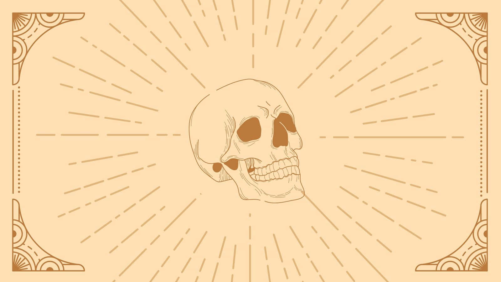 Halloween Macbook, skull, vintage ornate frame, HD Desktop Wallpaper