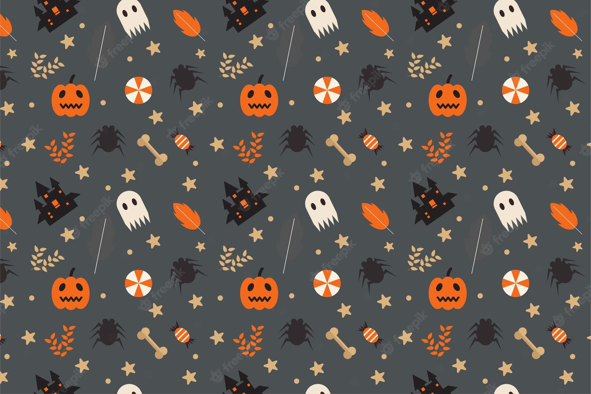 Halloween Macbook, pumpkins, ghosts, Full HD Desktop Wallpaper