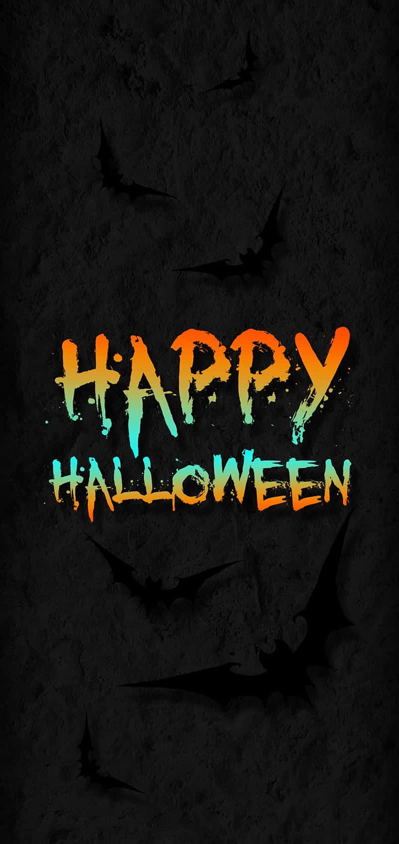 Halloween Macbook, vibrant gradient text, dark textured background, HD Phone Wallpaper