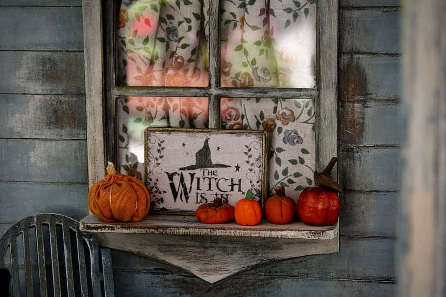 Halloween Macbook, pumpkins, witch sign, SD Desktop Wallpaper