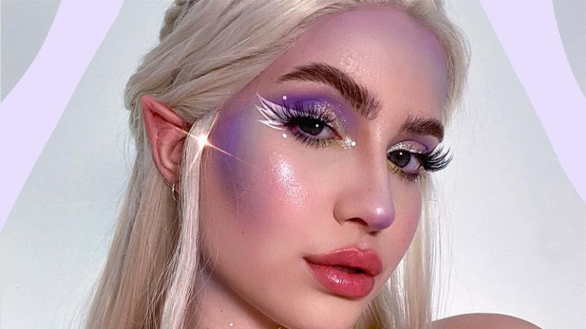 Halloween Makeup, blonde woman, elf ears, Full HD Desktop Wallpaper