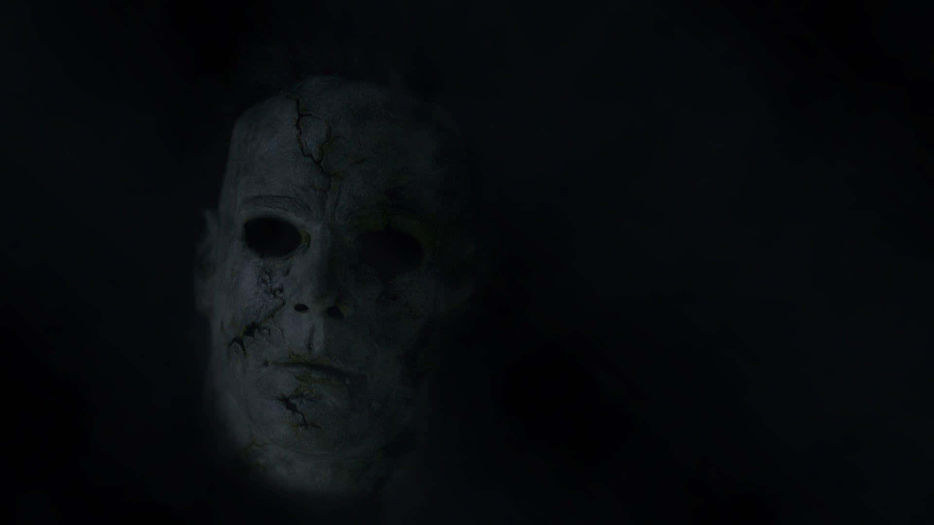Halloween Masks, cracked white mask, dark eye holes, Full HD Desktop Wallpaper