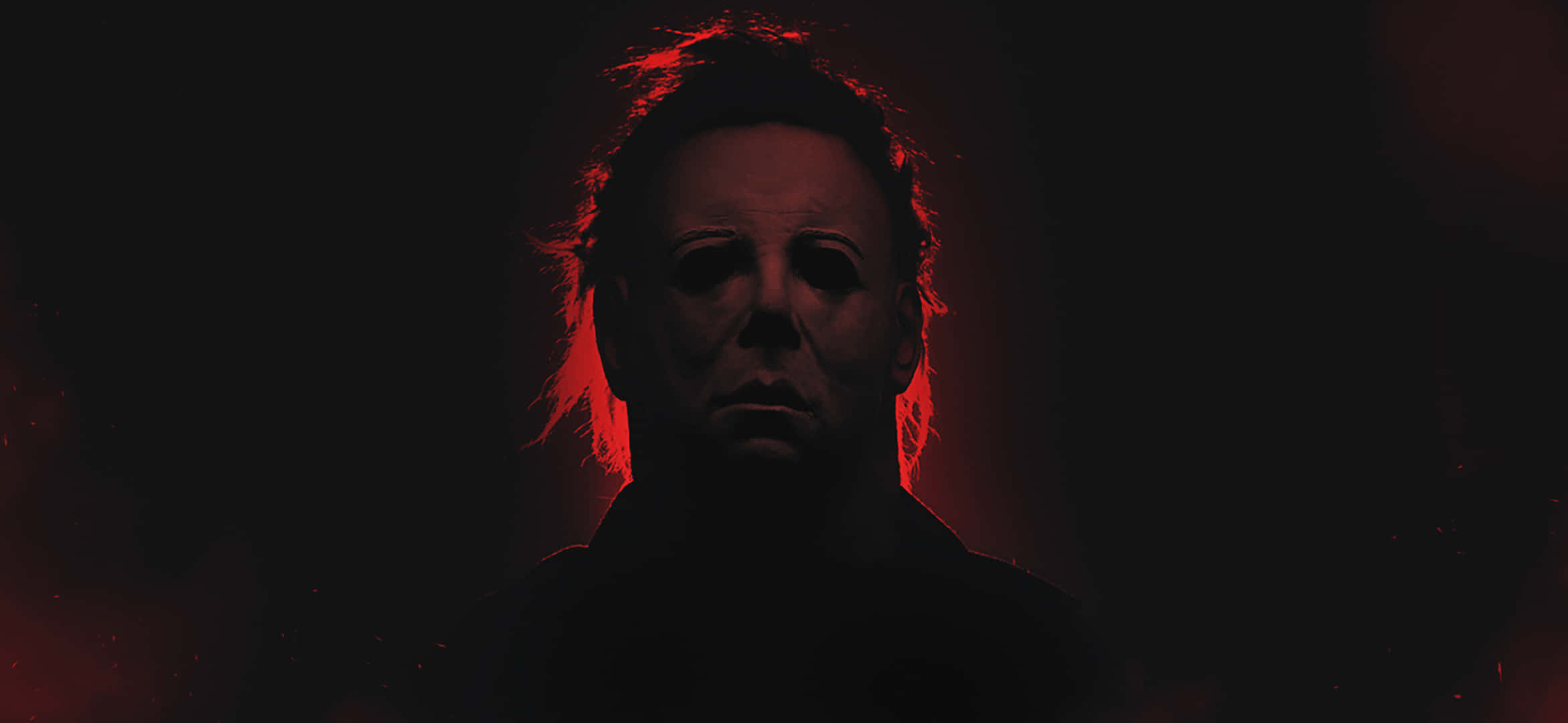 Michael Myers, white mask, red light, Full HD Desktop Wallpaper