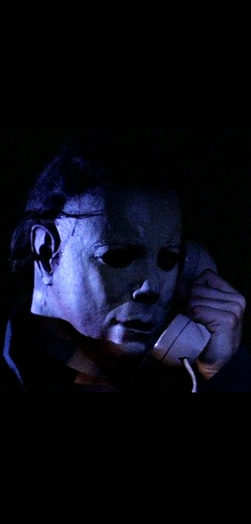 Halloween Michael Myers, telephone, dark blue-lit scene, HD Phone Wallpaper