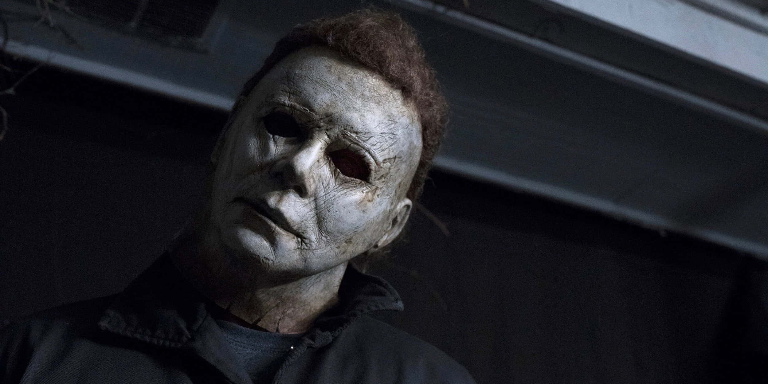Halloween Michael Myers, white mask, red eyes, Full HD Desktop Wallpaper