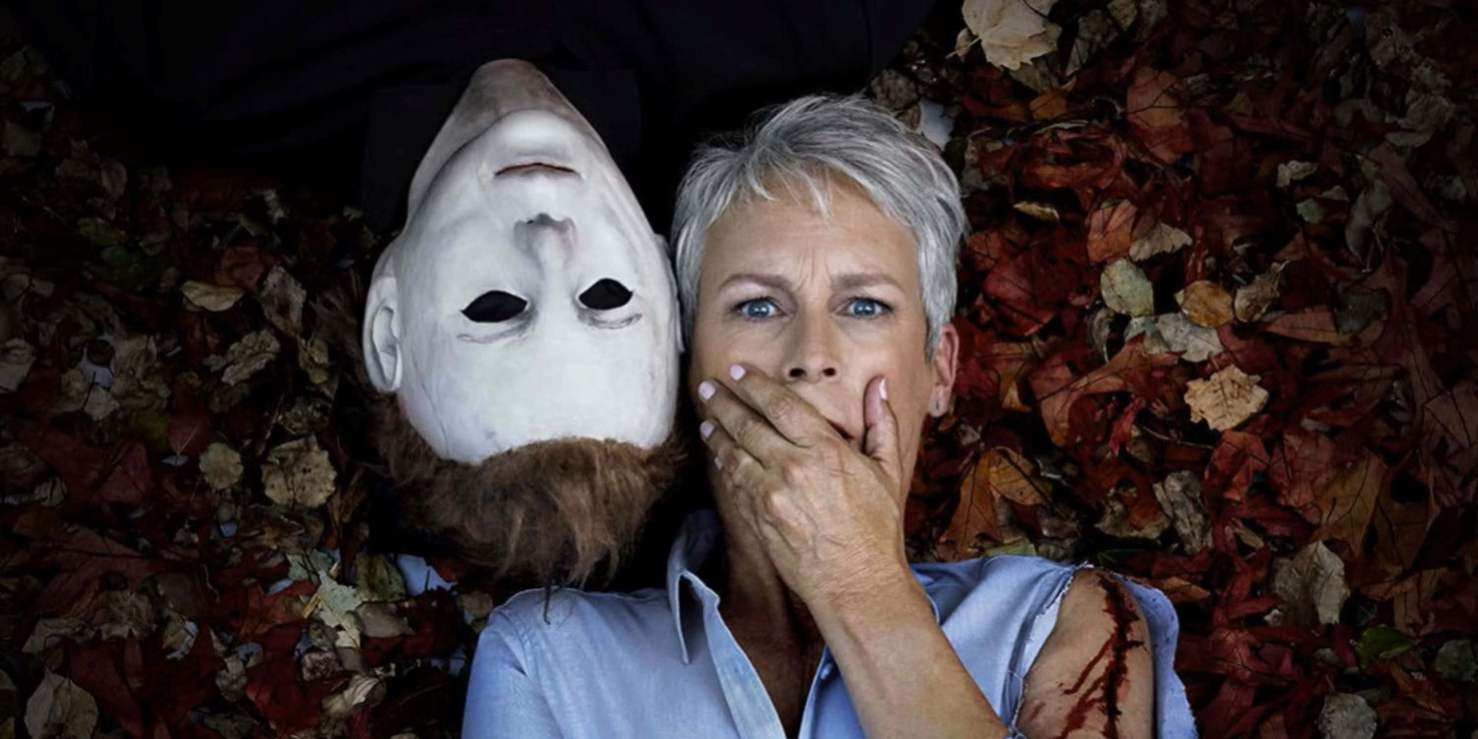 Michael Myers, white masked killer, brown beard, 2K Desktop Wallpaper