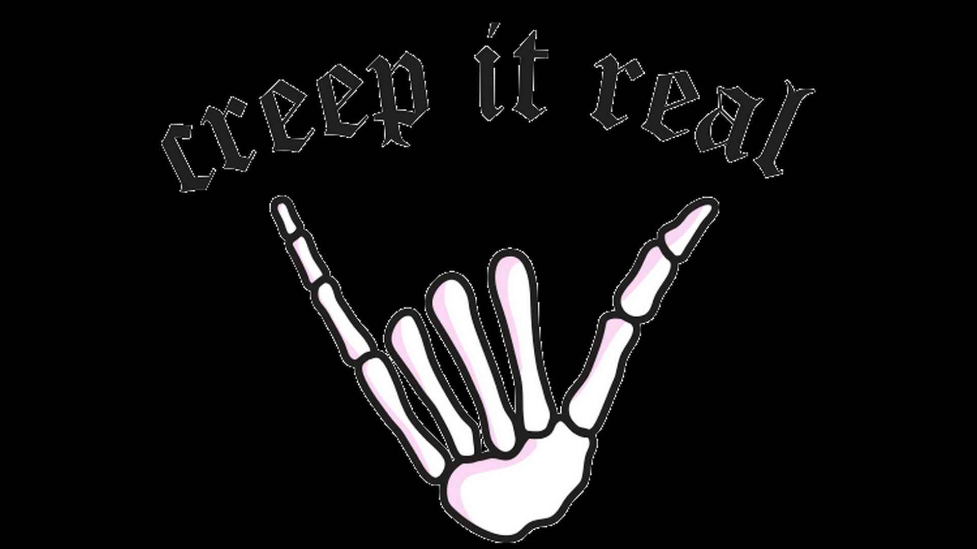 cute aesthetic halloween skeleton hand, white skeletal hand, pinkish glow, Full HD Desktop Wallpaper