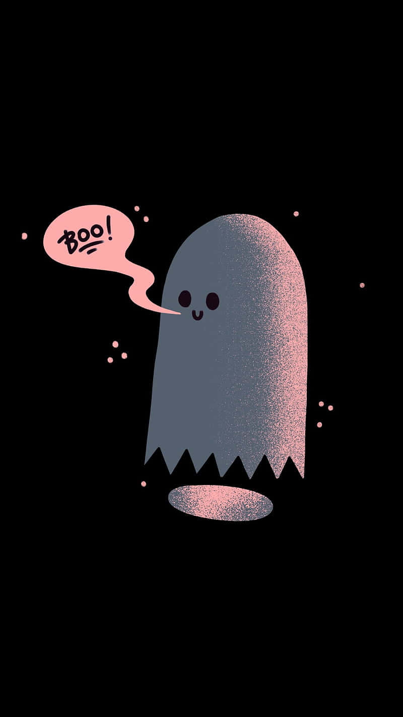 cute gray ghost, pink blush, jagged bottom, HD Phone Wallpaper