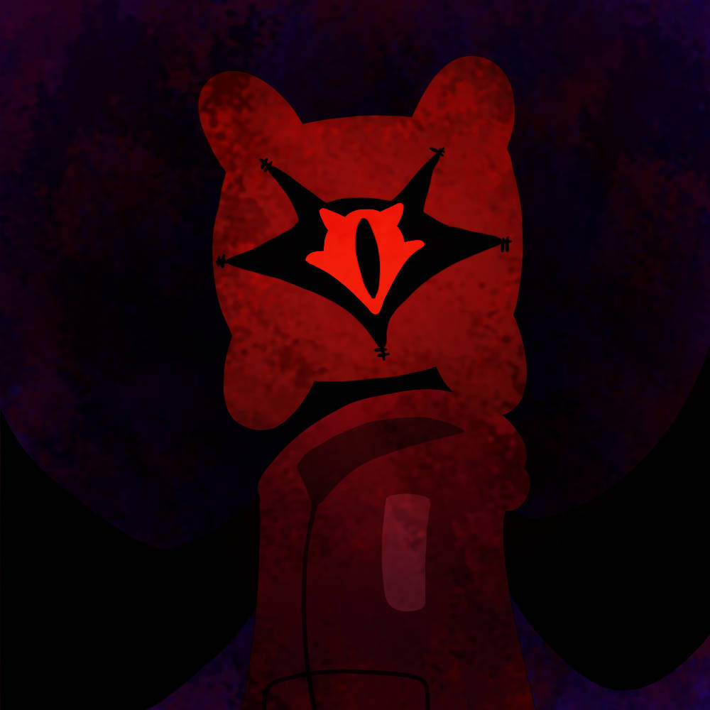Halloween PFP, dark aesthetic, red cat silhouette, SD Desktop Wallpaper