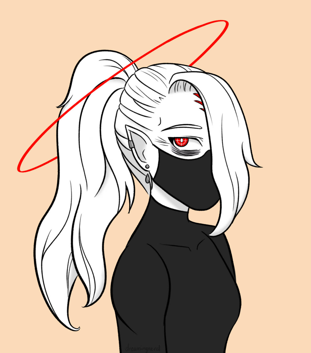 anime girl, white hair, red eye, HD Phone Wallpaper