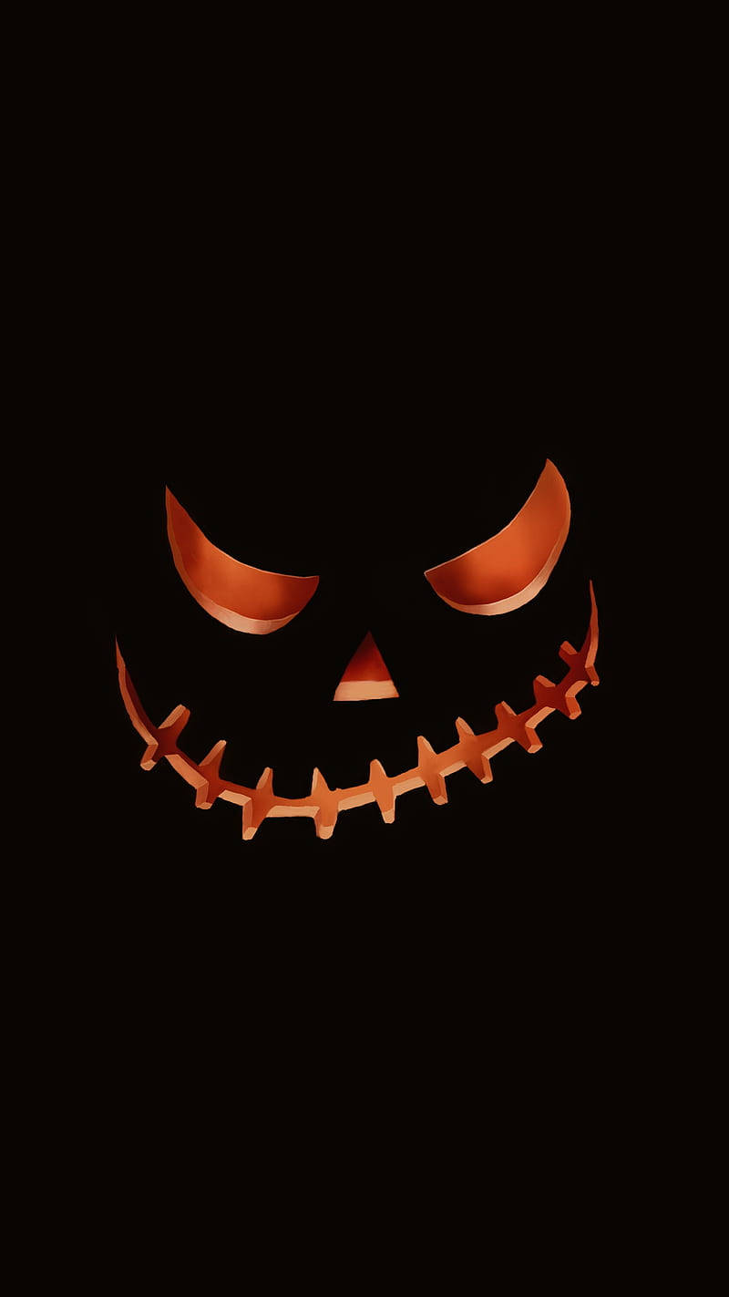 simple pumpkin face, jack-o'-lantern face, stitched grin, HD Phone Wallpaper