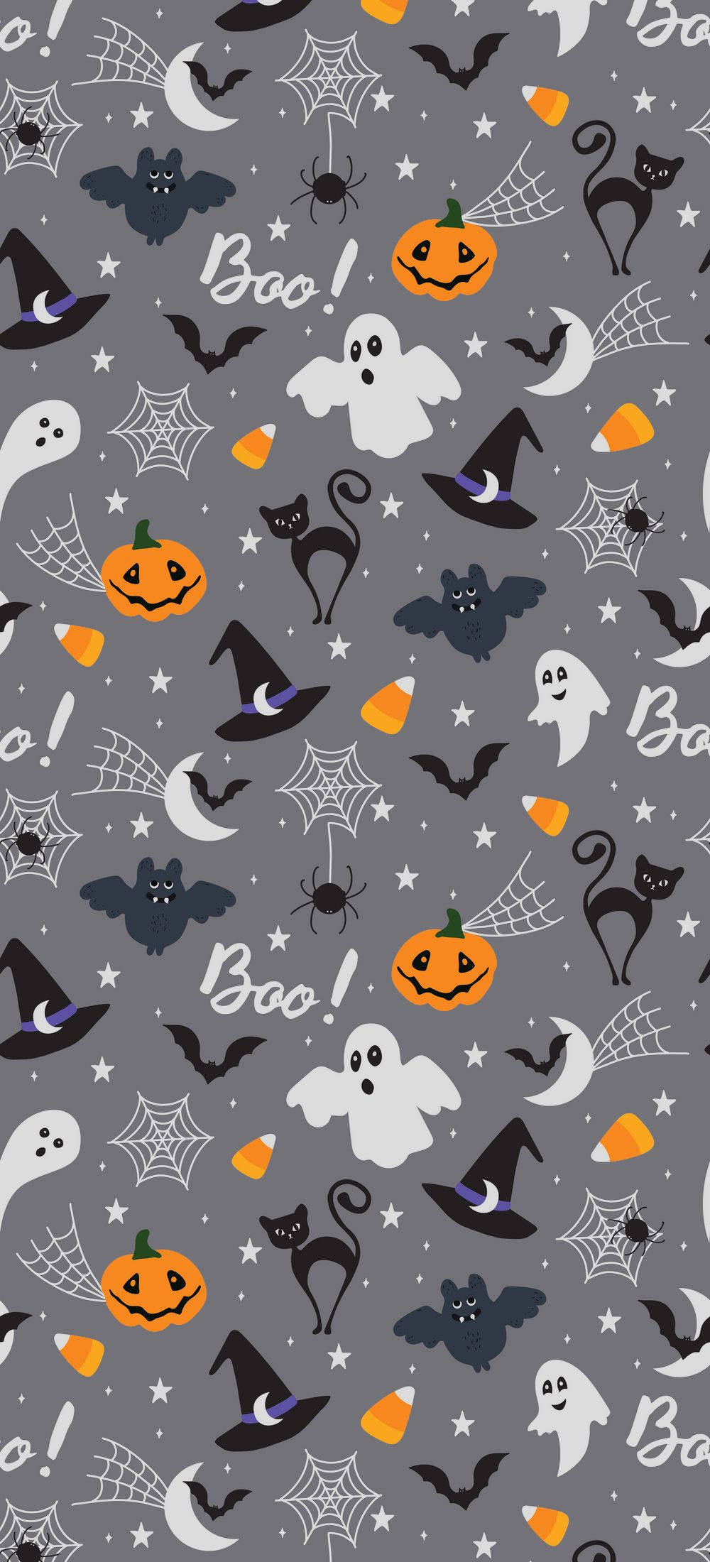 Halloween Phone, gray, ghosts, Full HD Phone Wallpaper