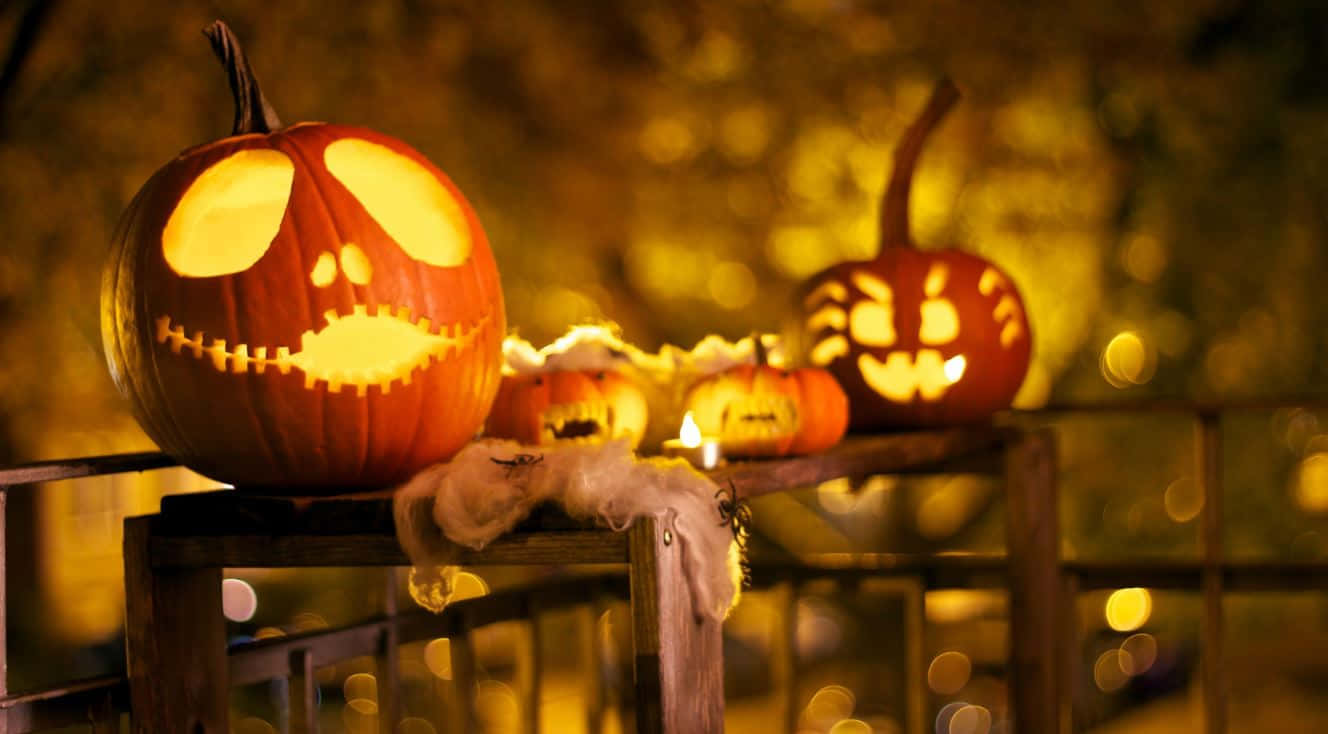 Halloween Props, jack-o'-lanterns, stitched mouths, HD Desktop Wallpaper