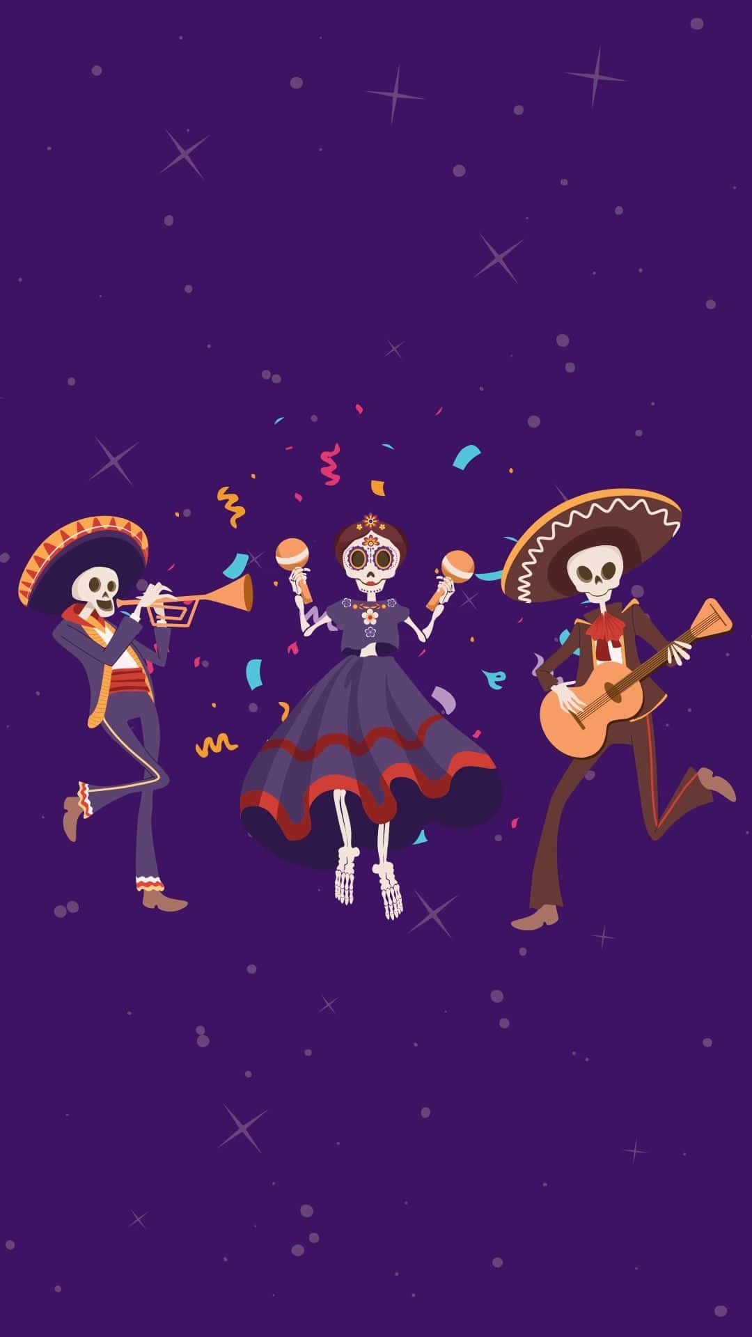 skeleton costumes, skeleton musicians, traditional attire, Full HD Phone Wallpaper