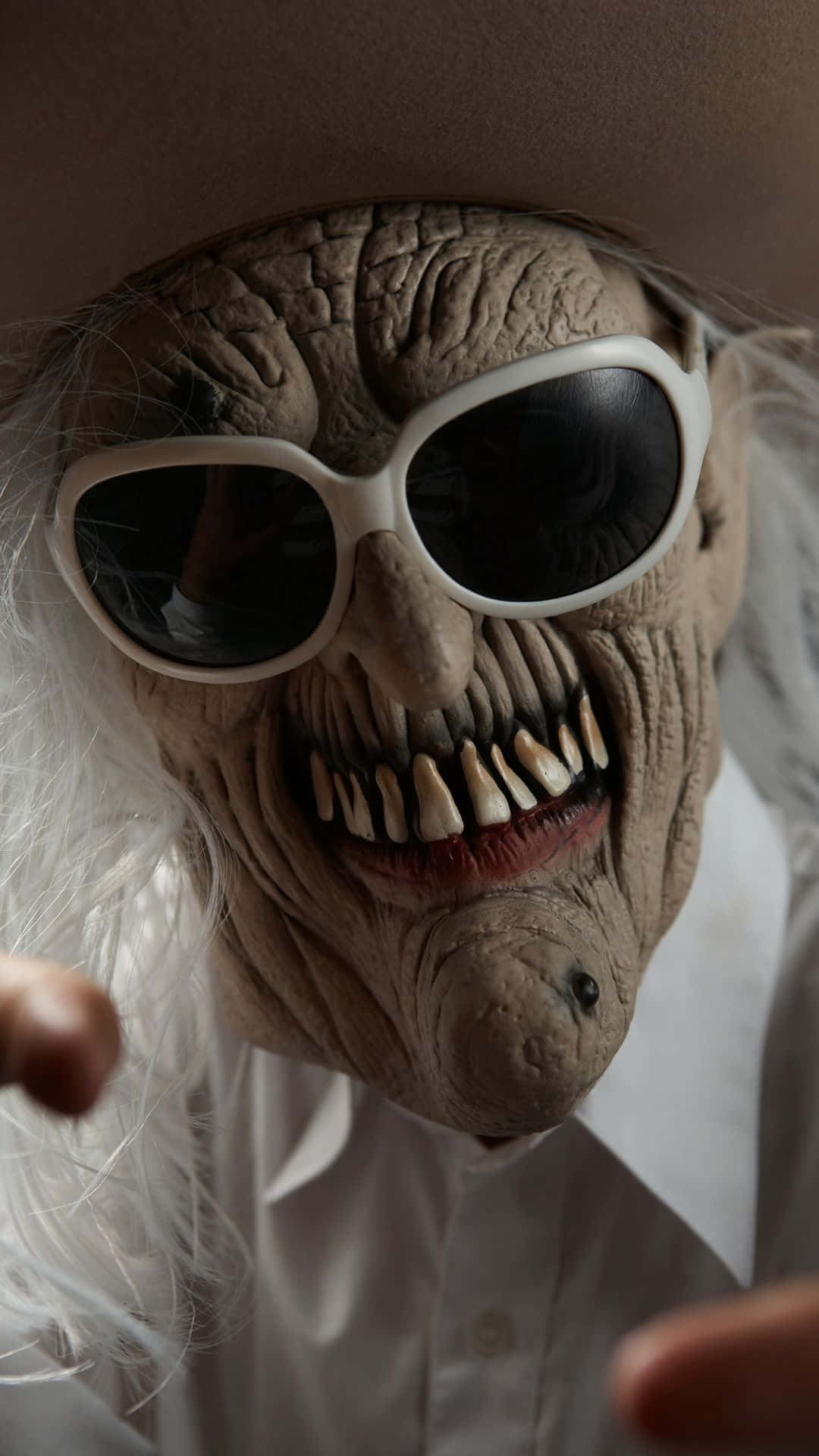 horror masks, white sunglasses, wide toothy grin, Full HD Phone Wallpaper