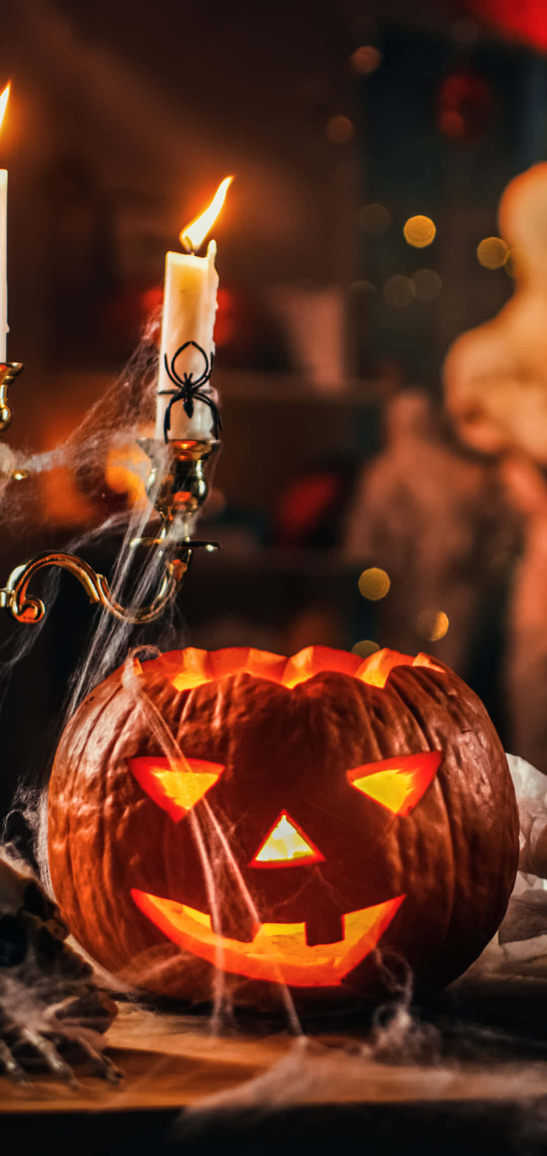 Halloween Pumpkin, jack-o'-lantern, candle holder, Full HD Phone Wallpaper