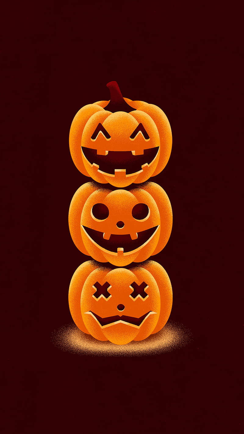 Halloween Pumpkin, jack-o'-lanterns, deep maroon background, HD Phone Wallpaper