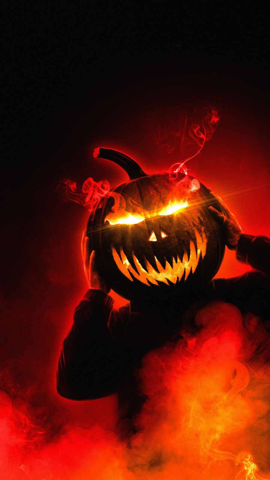 Halloween Pumpkin, jack-o'-lantern, glowing eyes, HD Phone Wallpaper