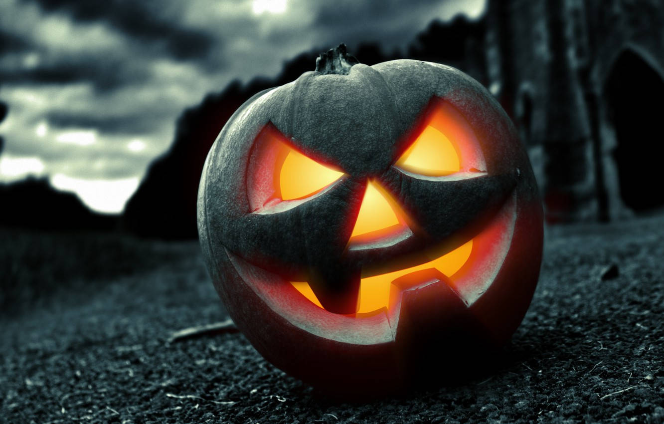 Halloween Pumpkin, jack-o'-lantern, menacing grin, HD Desktop Wallpaper